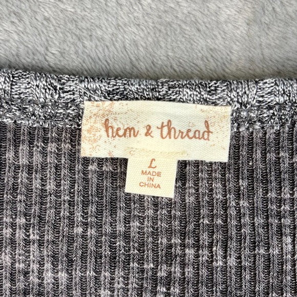 Bella Swan Elana Gilbert Long Sleeve Top Womens Large Brown/Gray Stretch - Picture 5 of 11